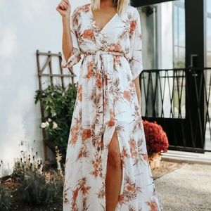 Baltic Born Kia Kimono Maxi Dress, Sunset Floral